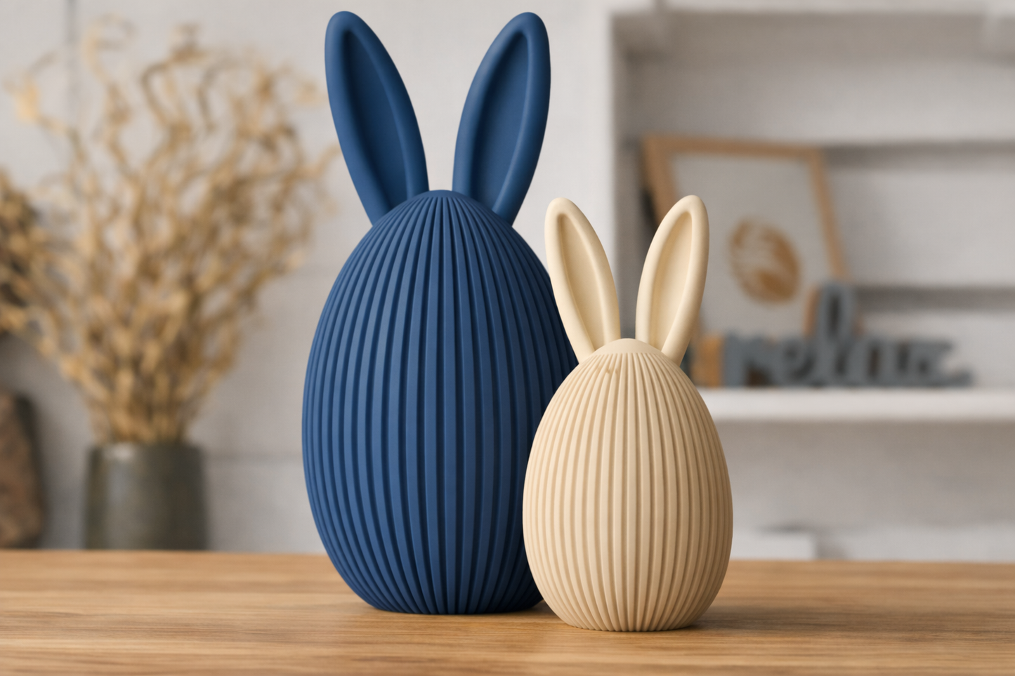 Duo de Ovos de Páscoa Japandi Decorativos