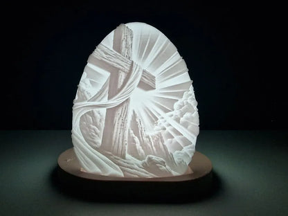 Luminária Decorativa de Páscoa com Cruz